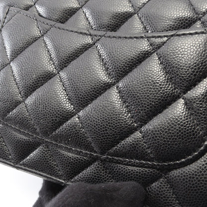 マトラッセ チェーンウォレット キャビアスキン ブラック ゴールド金具 シャネル