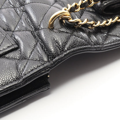 マトラッセ チェーンウォレット キャビアスキン ブラック ゴールド金具 シャネル