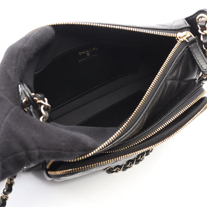 マトラッセ チェーンショルダーバッグ ラムスキン ブラック ゴールド金具 シャネル