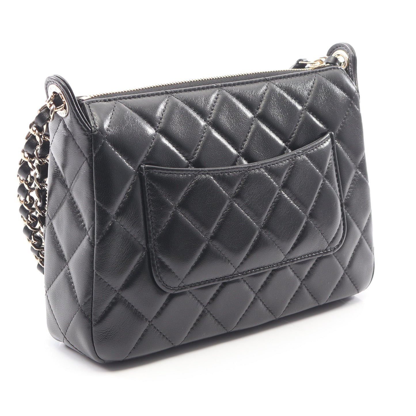 マトラッセ チェーンショルダーバッグ ラムスキン ブラック ゴールド金具 シャネル