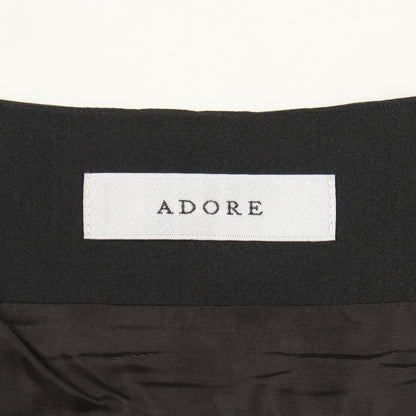 ライトストレッチ バックタック アシンメトリー スカート レーヨン ブラック アドーア ボトムス ADORE