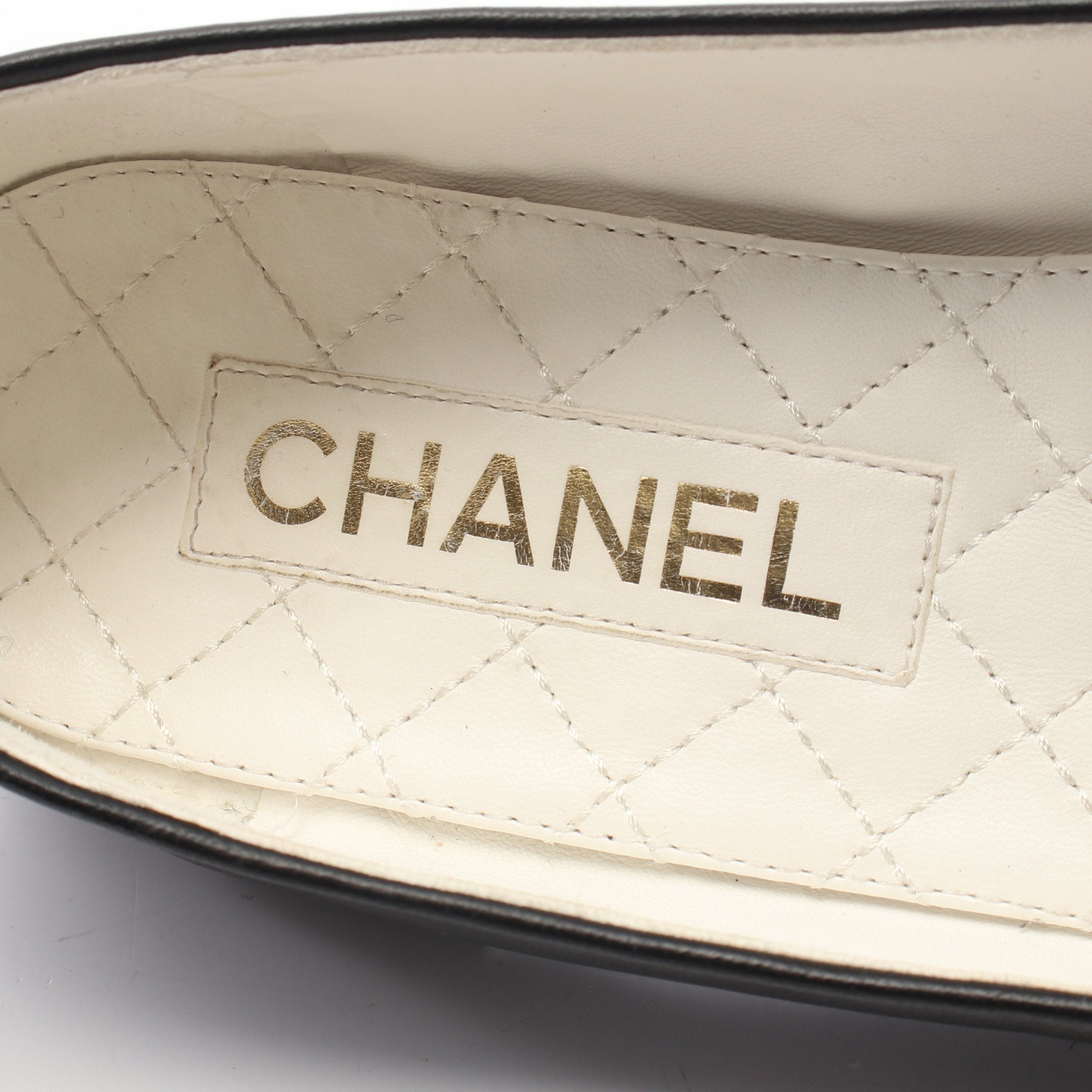 CHANEL おリボン　花柄　フラット　バレエシューズ　レザートゥ フラット バレエシューズ （花柄 コットン） -Emma Francis / エマ