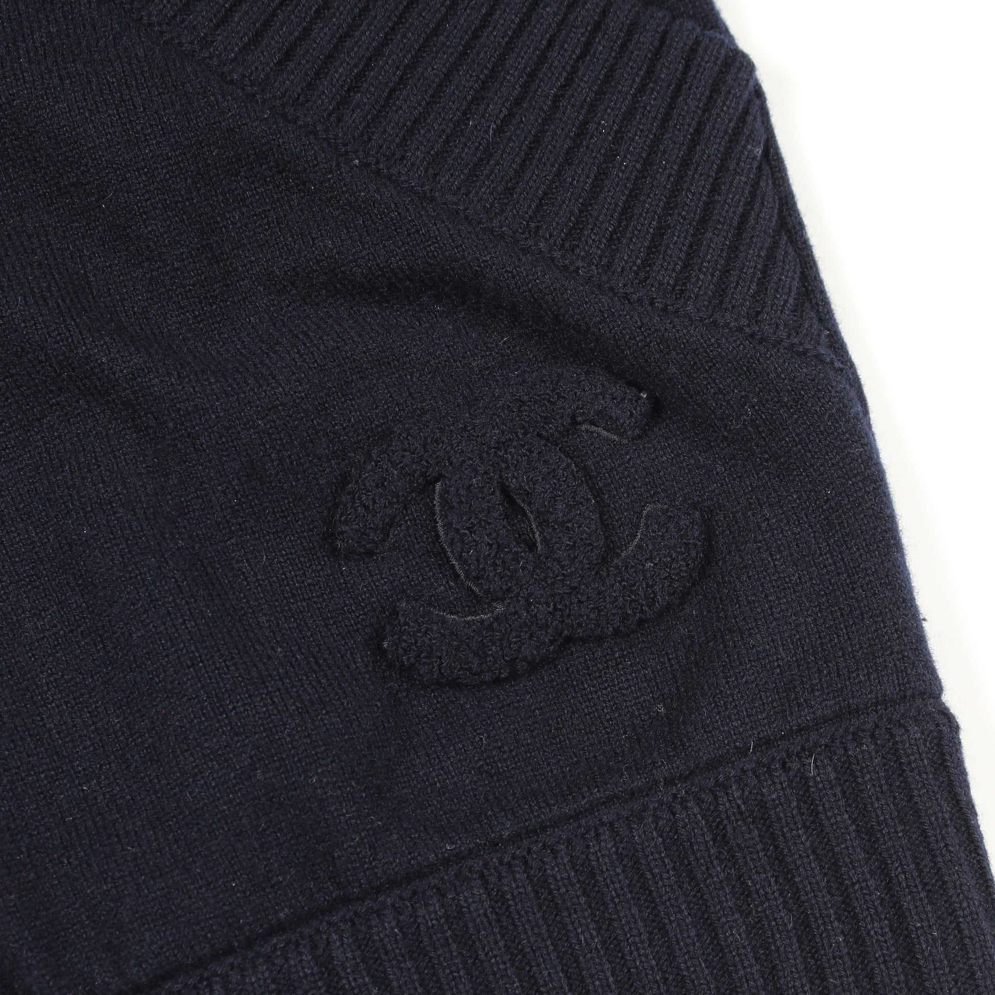 ココマーク ニット ジップアップパーカー カシミヤ ネイビー シャネル トップス CHANEL