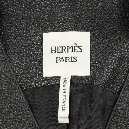 セリエボタン ロングジレ ベスト ディアスキン ブラック エルメス アウター HERMES