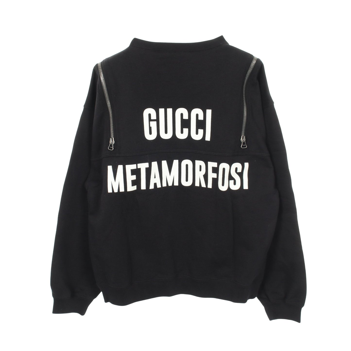 Metamorfosi Sweatshirt スウェットシャツ 長袖 ロゴプリント コットン ブラック ジップアップ グッチ トップス GUCCI