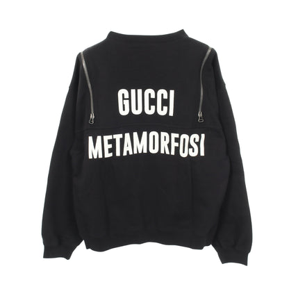 Metamorfosi Sweatshirt スウェットシャツ 長袖 ロゴプリント コットン ブラック ジップアップ グッチ トップス GUCCI
