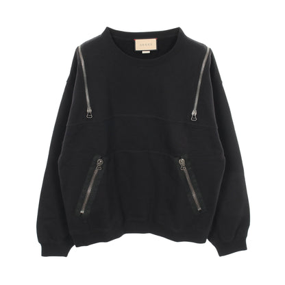 Metamorfosi Sweatshirt スウェットシャツ 長袖 ロゴプリント コットン ブラック ジップアップ グッチ トップス GUCCI