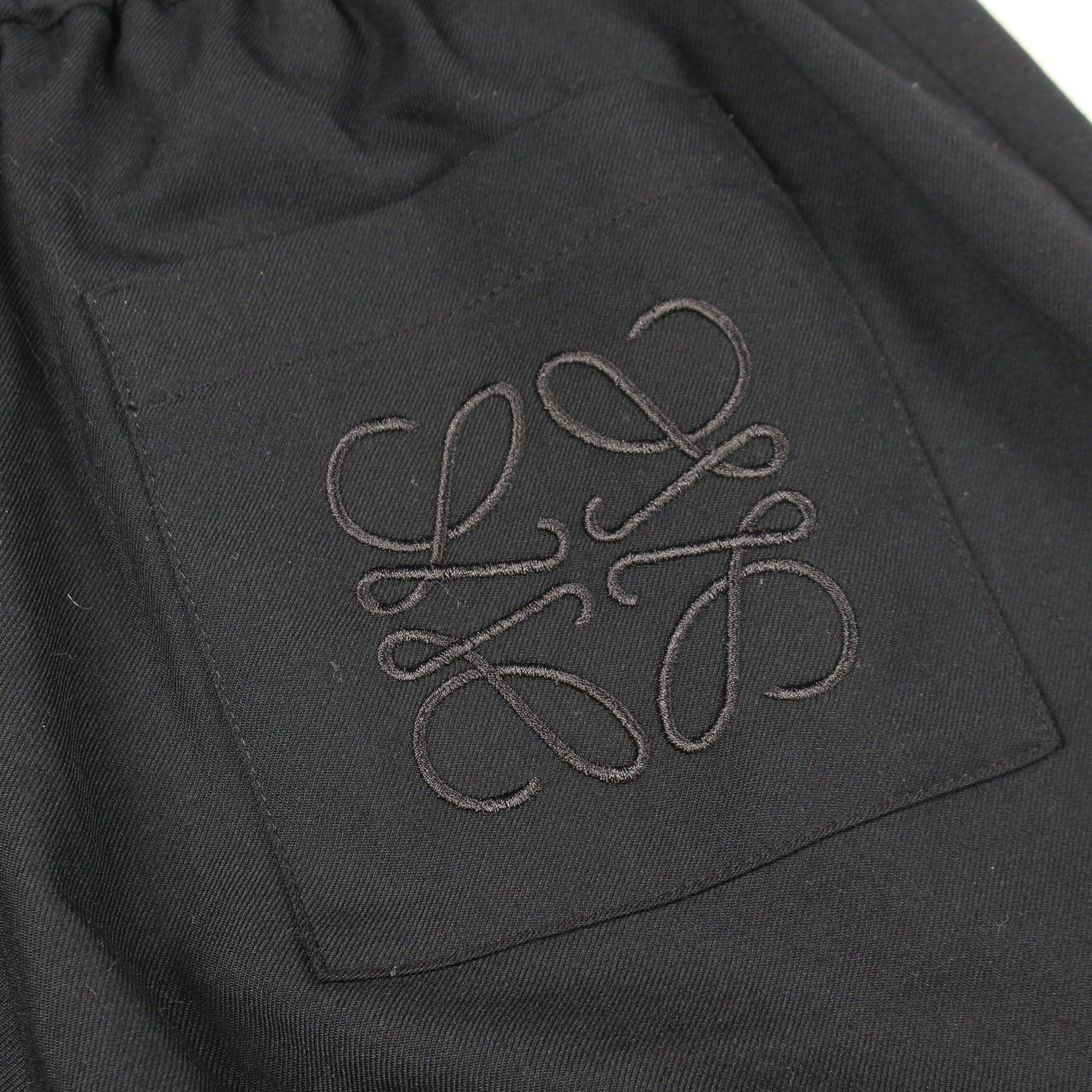 アナグラム刺繍 ワイドパンツ ウール ブラック ロエベ ボトムス LOEWE