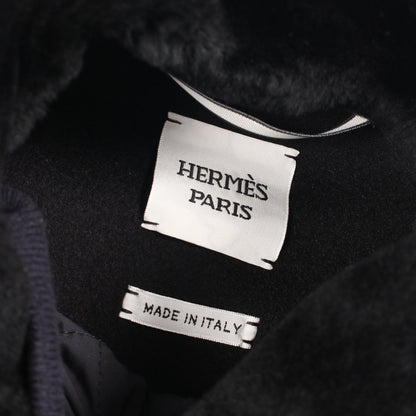ショートモジュラー コート カシミヤ ネイビー エルメス アウター HERMES