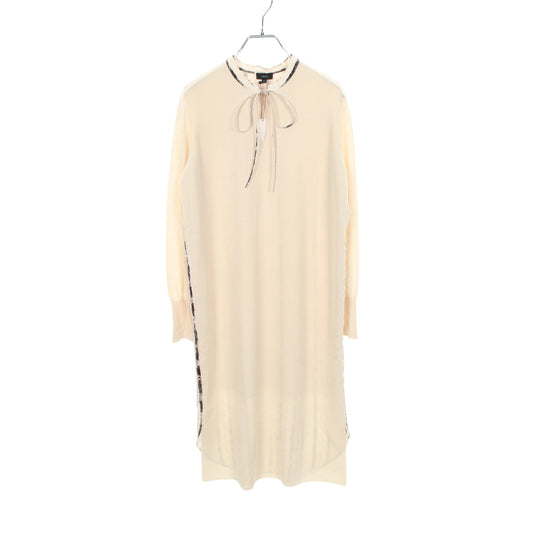 ニットワンピース 長袖 ウール ベージュ 切替 ジョゼフ