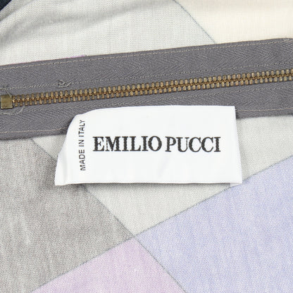 カットソー Vネック レーヨン パープル マルチカラー バックジップ エミリオプッチ トップス EMILIO PUCCI