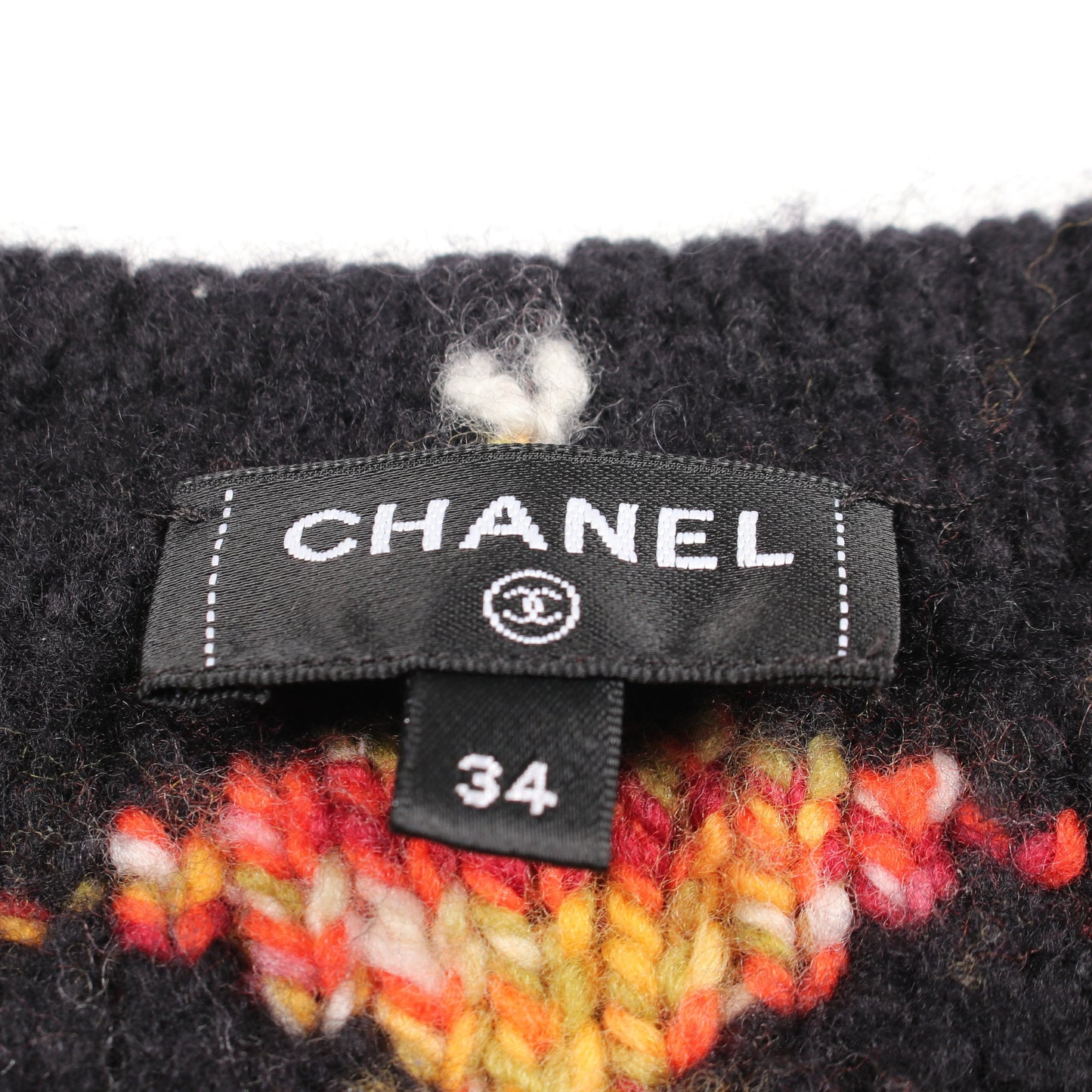 ココマークボタン カーディガン Vネック ウール カシミヤ ブラック マルチカラー シャネル トップス CHANEL