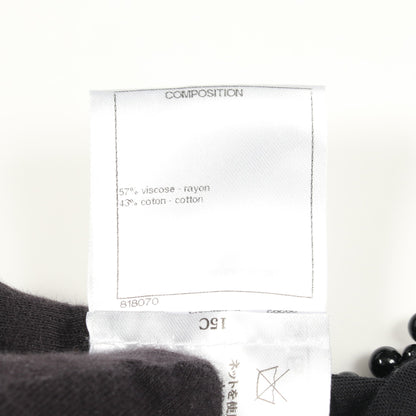 タンクトップ ビーズ レーヨン コットン ブラック シャネル トップス CHANEL