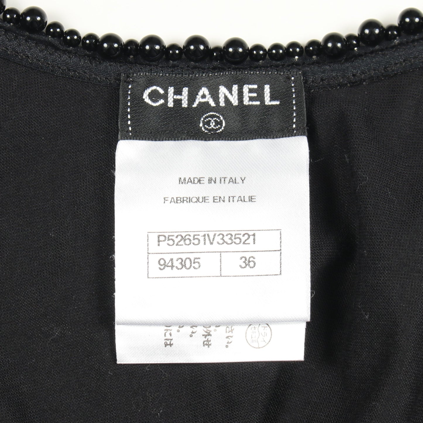 タンクトップ ビーズ レーヨン コットン ブラック シャネル トップス CHANEL