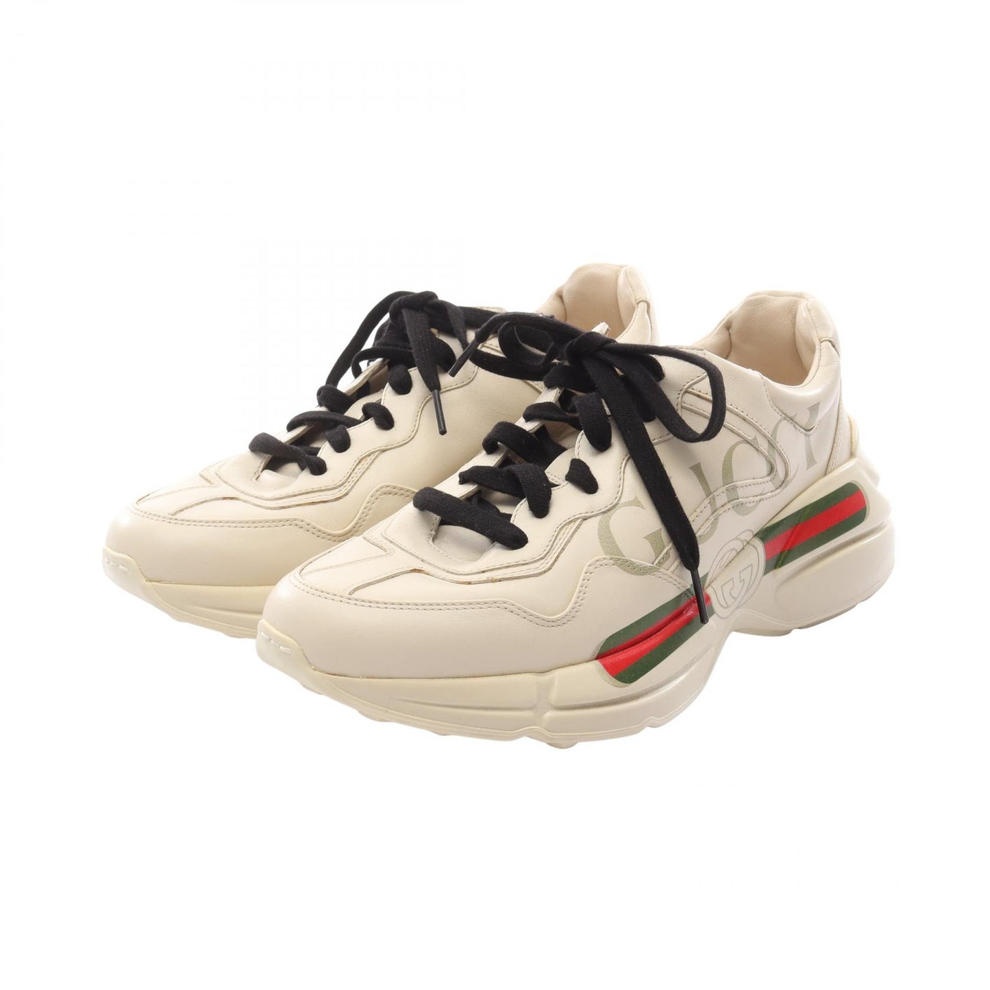 ヴィンテージロゴ シェリーライン スニーカー レザー ベージュ グリーン レッド グッチ シューズ GUCCI