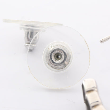 ココマーク フープ ピアス ラインストーン シルバー クリア ブラック B17B シャネル