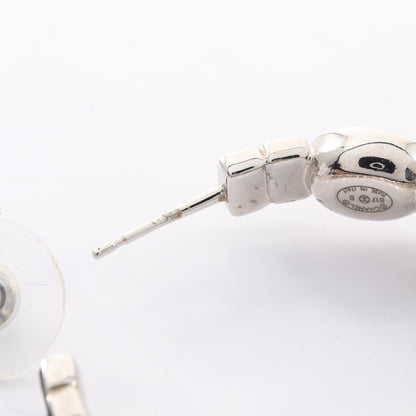 ココマーク フープ ピアス ラインストーン シルバー クリア ブラック B17B シャネル