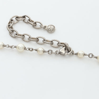 ネックレス フェイクパール シルバー オフホワイト 13S シャネル アクセサリー CHANEL