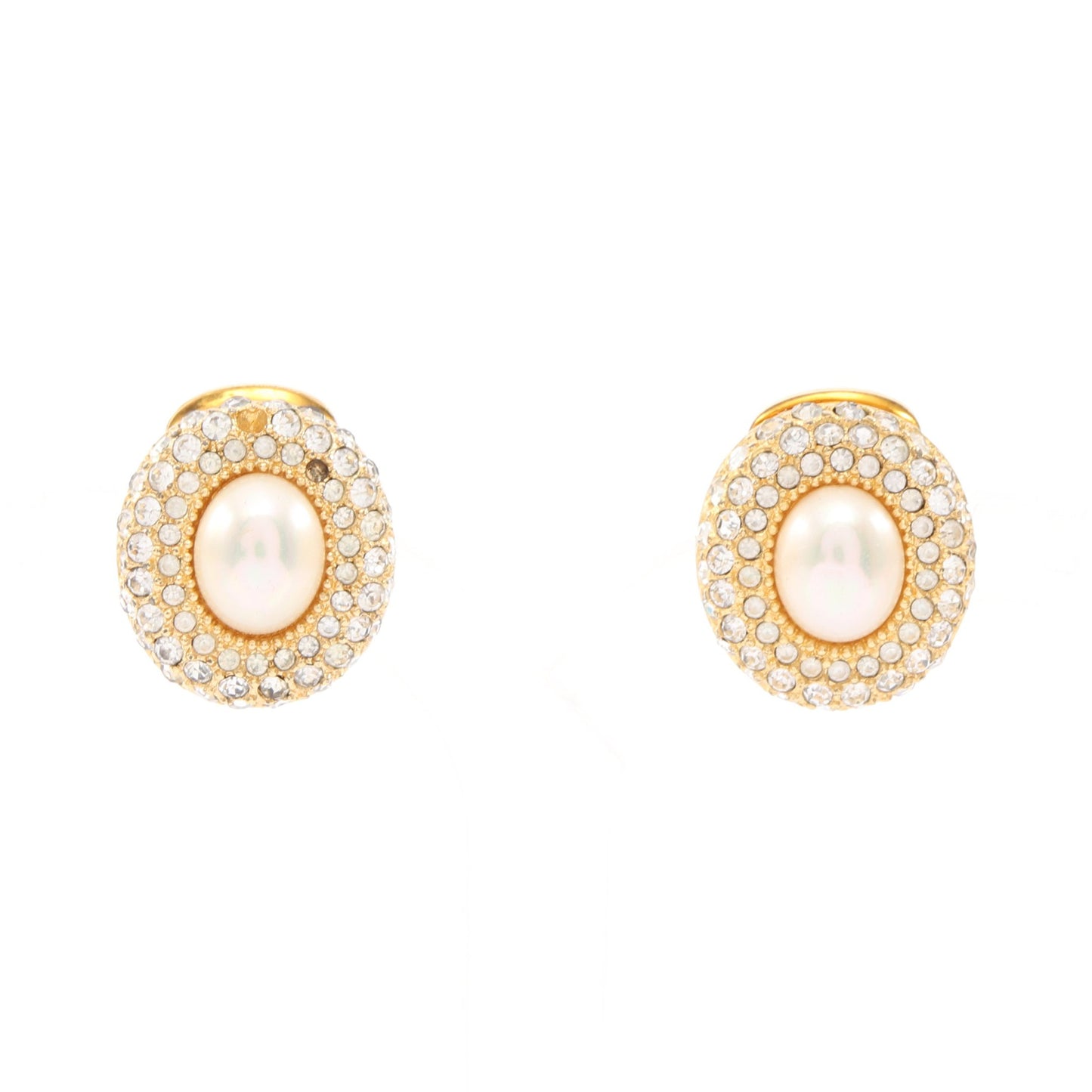 イヤリング GP フェイクパール ラインストーン ゴールド オフホワイト クリア クリスチャンディオール アクセサリー Christian Dior