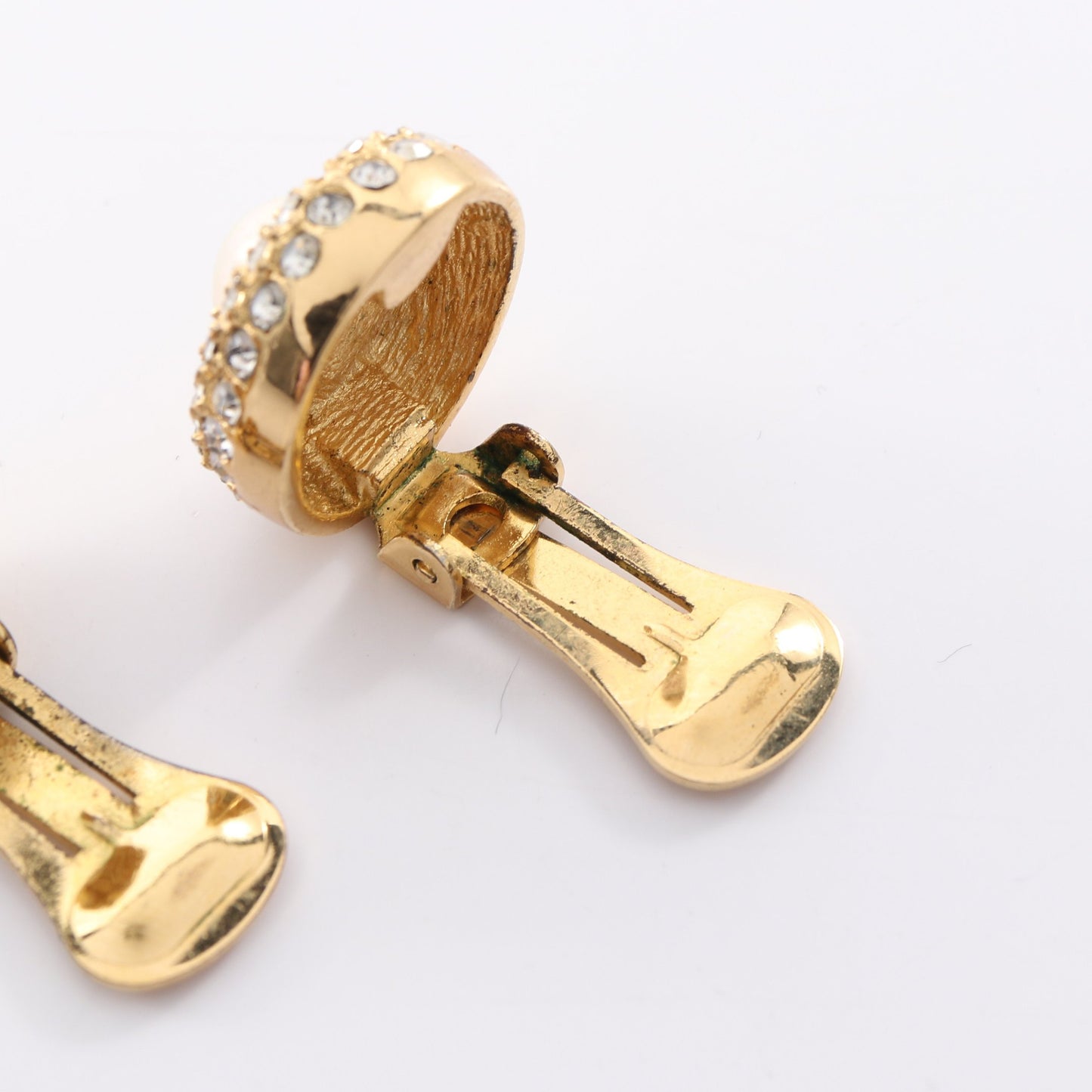イヤリング GP フェイクパール ラインストーン ゴールド オフホワイト クリア クリスチャンディオール アクセサリー Christian Dior