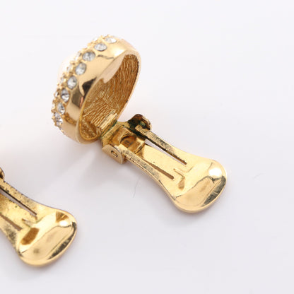 イヤリング GP フェイクパール ラインストーン ゴールド オフホワイト クリア クリスチャンディオール アクセサリー Christian Dior