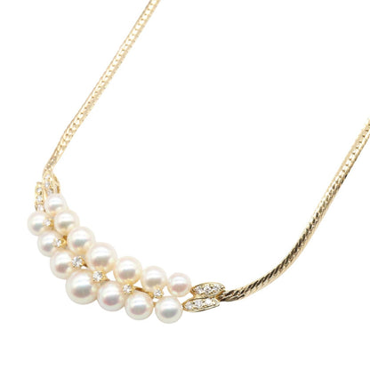 パール ダイヤ ネックレス ネックレス K18YG パール ダイヤモンド イエローゴールド ホワイト クリア ミキモト アクセサリー MIKIMOTO