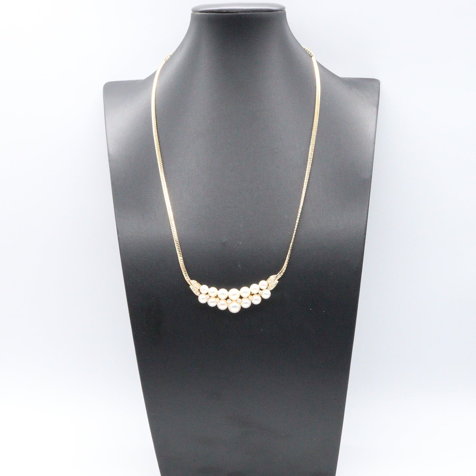 パール ダイヤ ネックレス ネックレス K18YG パール ダイヤモンド イエローゴールド ホワイト クリア ミキモト アクセサリー MIKIMOTO