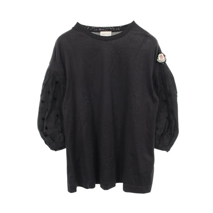 MONCLER GENIUS 4 SIMONE ROCHA フローラル刺繍切替 カットソー コットン ブラック モンクレール トップス MONCLER