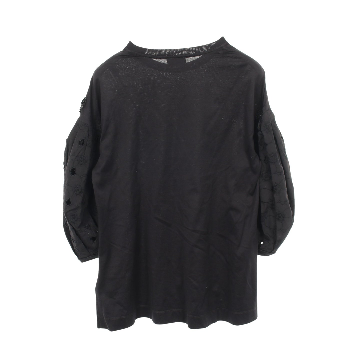 MONCLER GENIUS 4 SIMONE ROCHA フローラル刺繍切替 カットソー コットン ブラック モンクレール トップス MONCLER