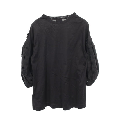 MONCLER GENIUS 4 SIMONE ROCHA フローラル刺繍切替 カットソー コットン ブラック モンクレール トップス MONCLER