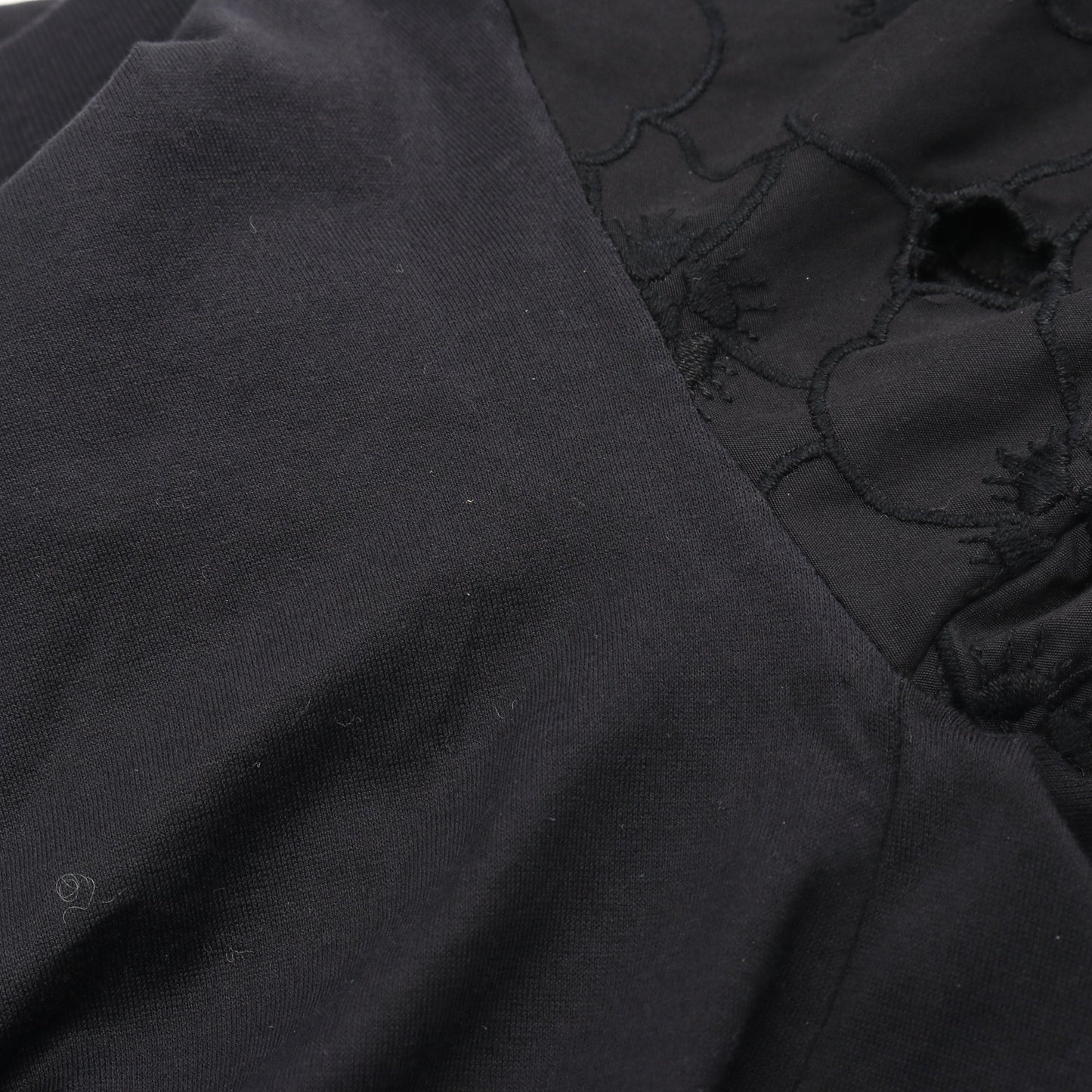 MONCLER GENIUS 4 SIMONE ROCHA フローラル刺繍切替 カットソー コットン ブラック モンクレール トップス MONCLER