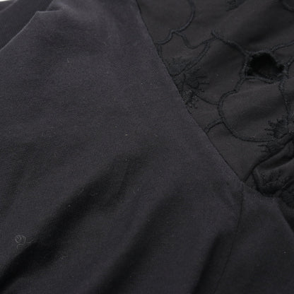 MONCLER GENIUS 4 SIMONE ROCHA フローラル刺繍切替 カットソー コットン ブラック モンクレール トップス MONCLER