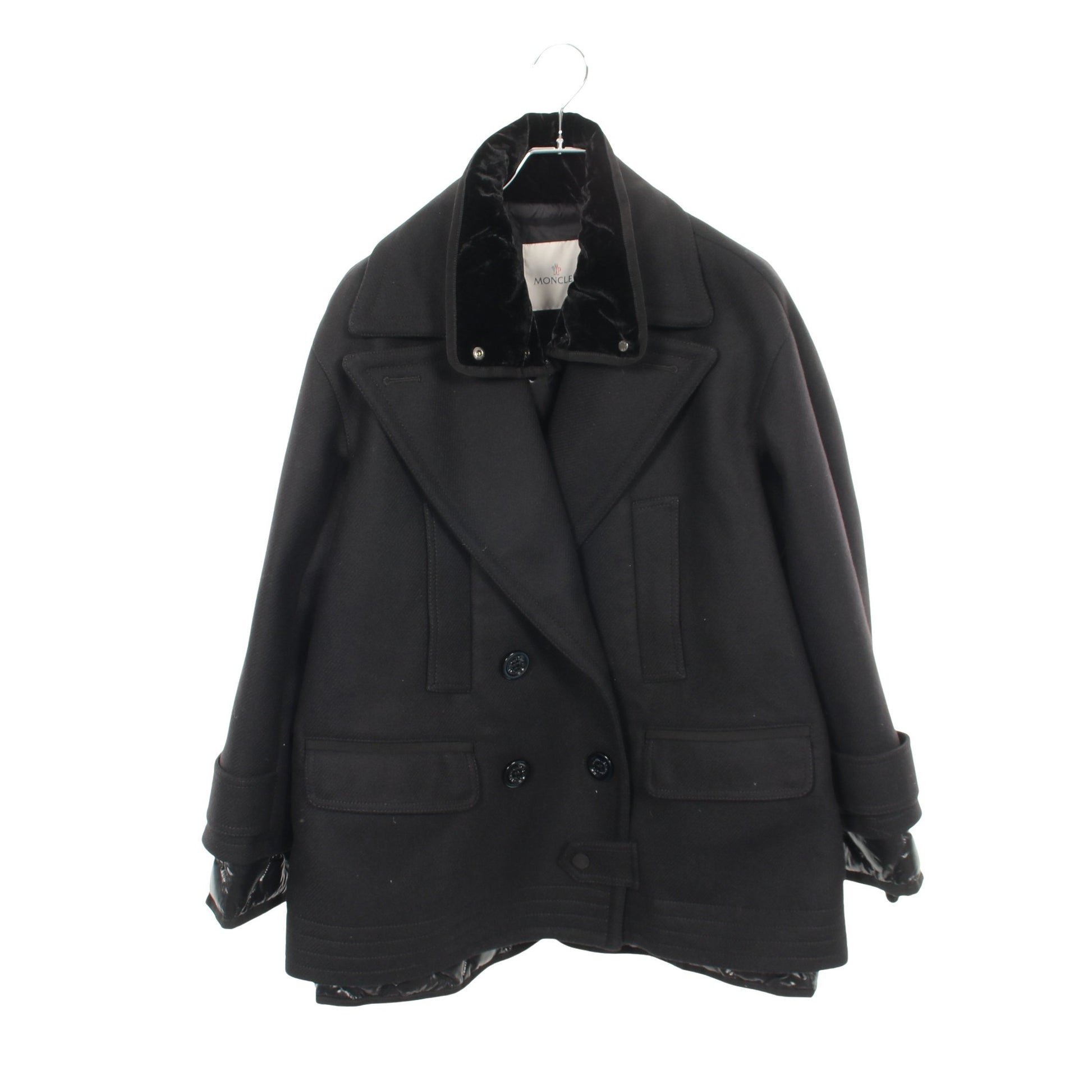 EMILY ダウンコート ウール ナイロン ブラック モンクレール アウター MONCLER
