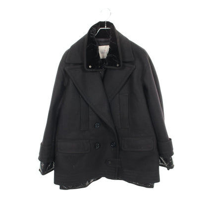 EMILY ダウンコート ウール ナイロン ブラック モンクレール アウター MONCLER