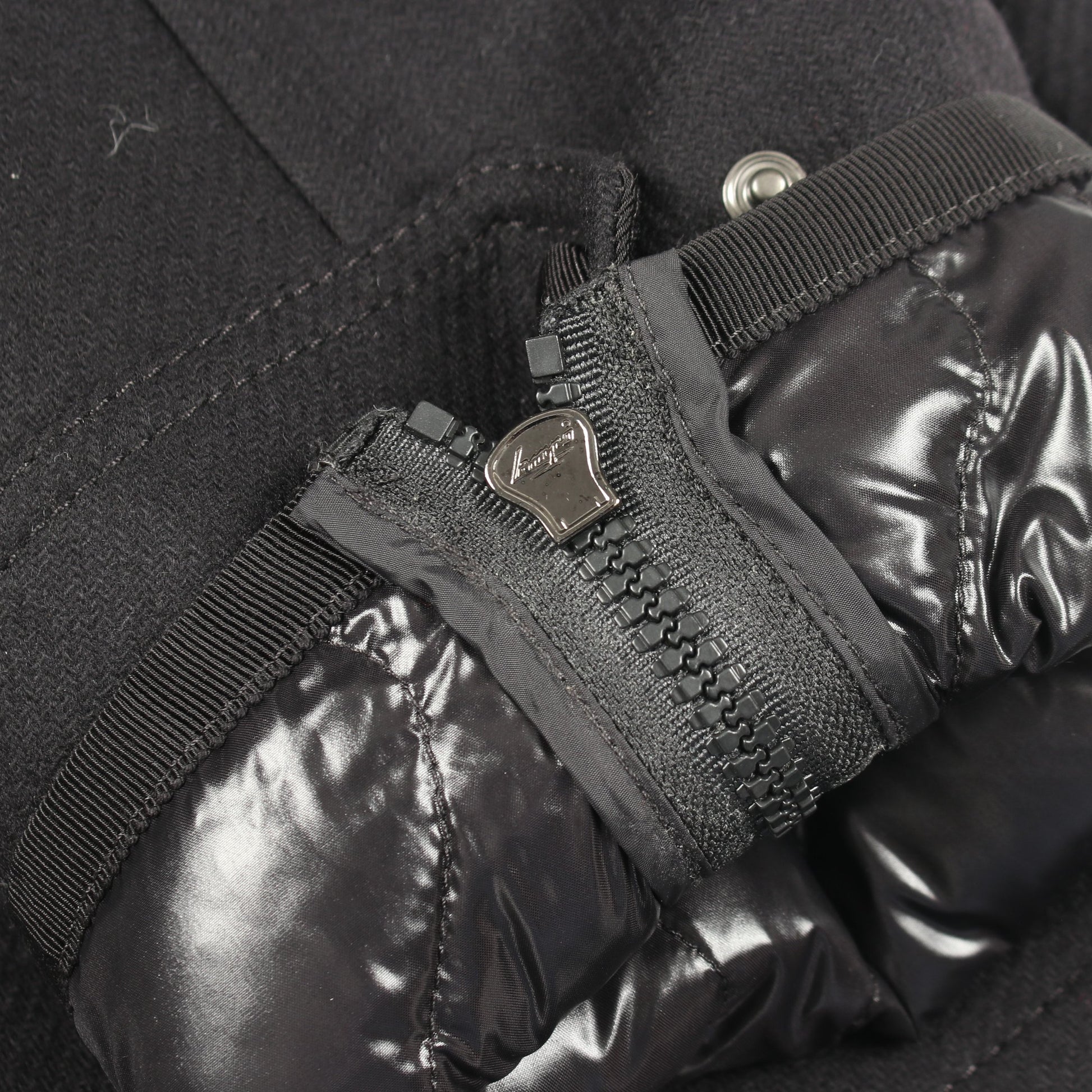 EMILY ダウンコート ウール ナイロン ブラック モンクレール アウター MONCLER