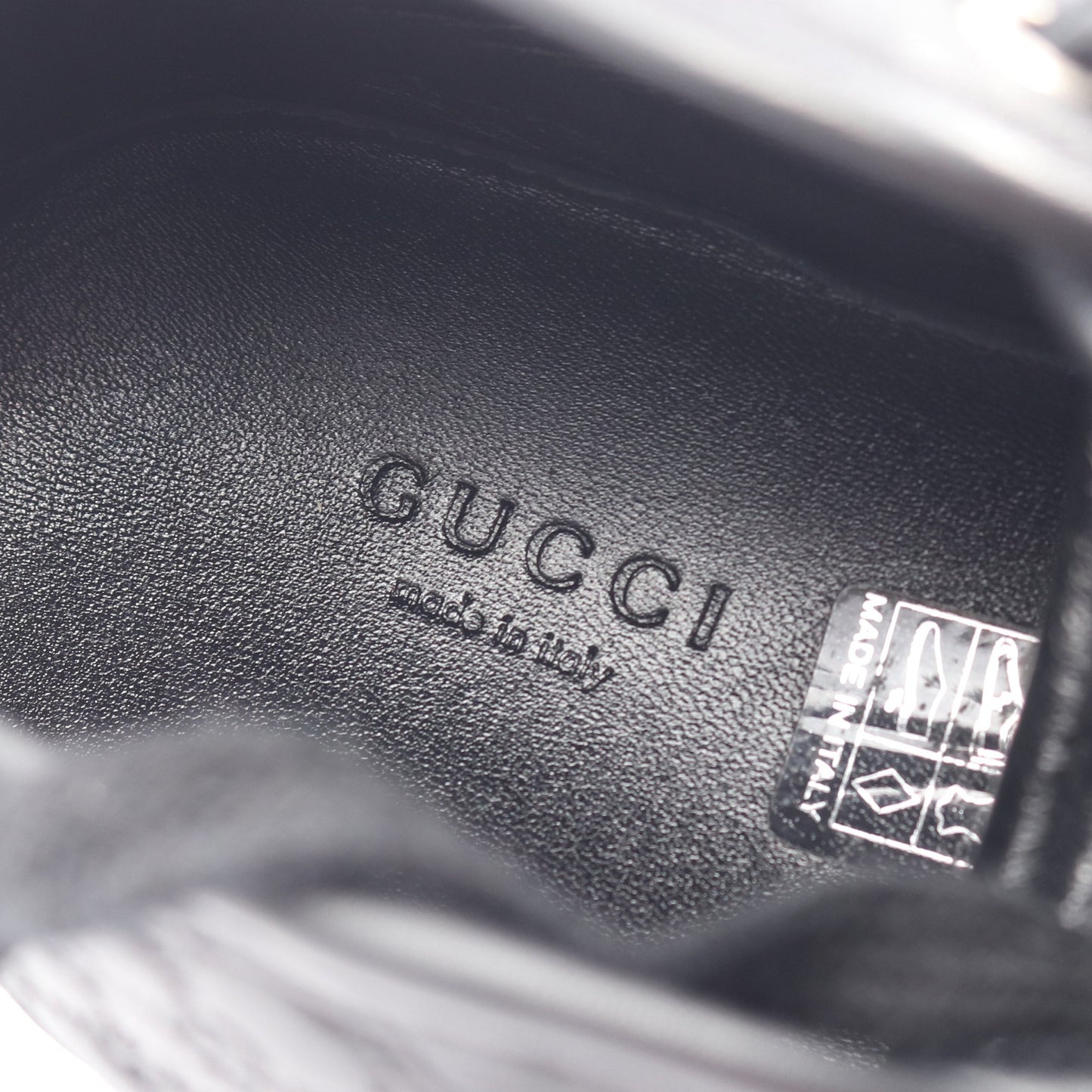 マイクログッチシマ ハイカットスニーカー レザー ブラック グッチ シューズ GUCCI