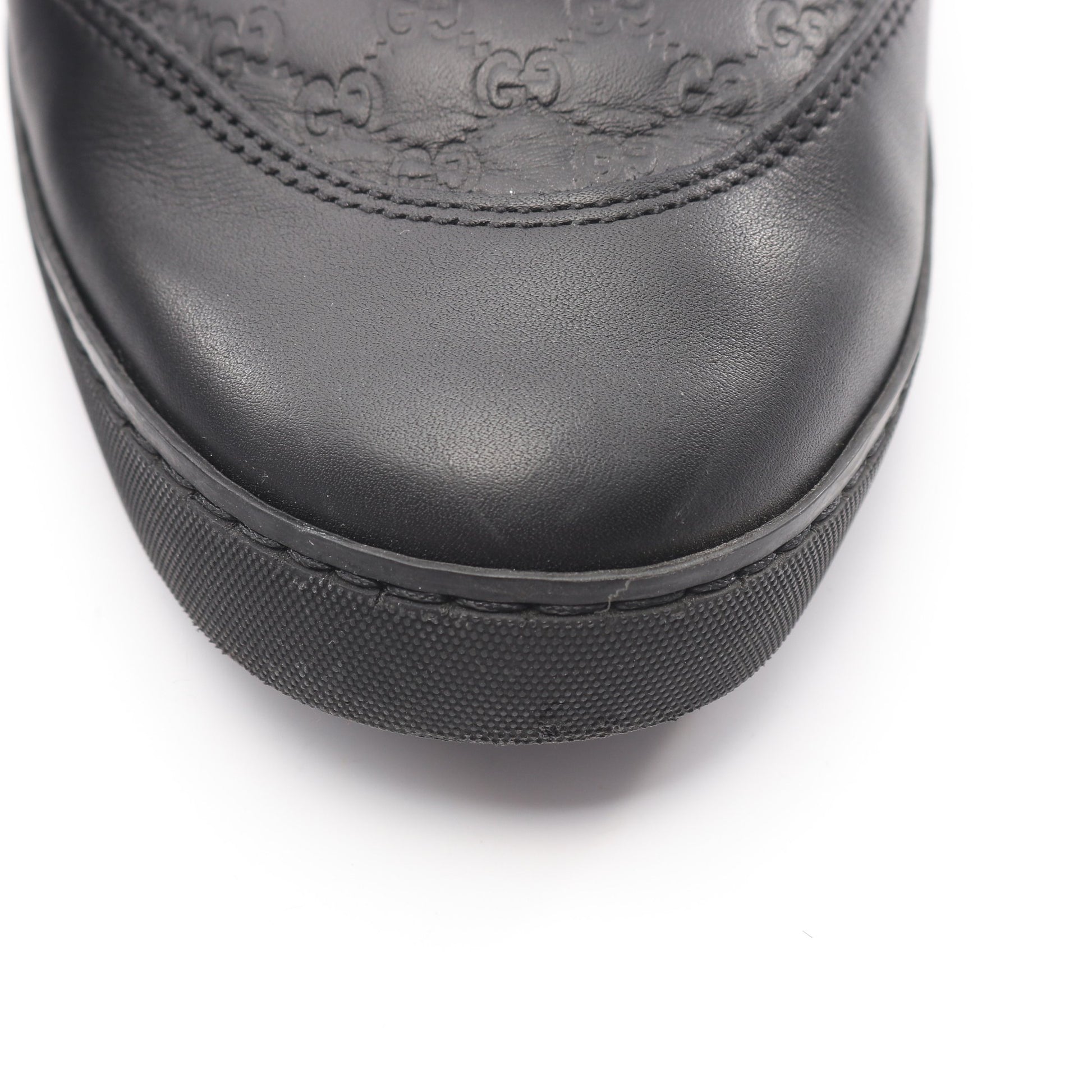 マイクログッチシマ ハイカットスニーカー レザー ブラック グッチ シューズ GUCCI