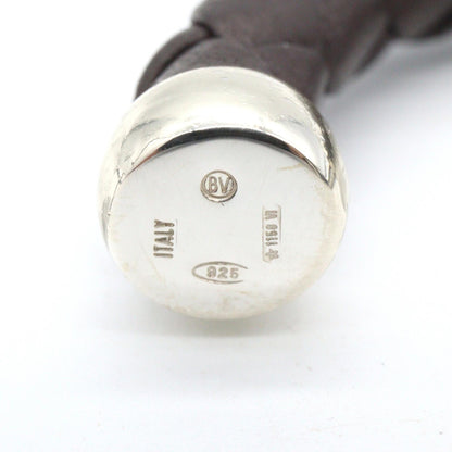イントレチャート バングル レザー バングル レザー SV925 ダークブラウン シルバー ボッテガヴェネタ