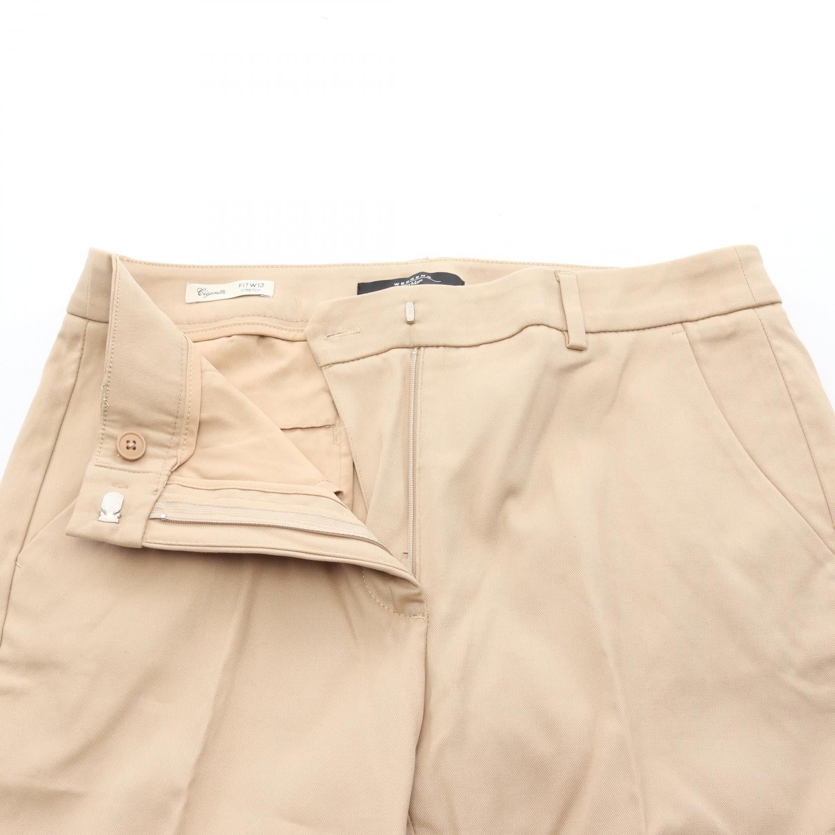 Cigarette クロップド スラックス トラウザーズ コットン ベージュ マックスマーラウィークエンド ボトムス Max Mara Weekend