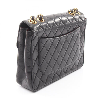 デカマトラッセ30 シングルフラップ Wチェーンショルダーバッグ ラムスキン ブラック ゴールド金具 シャネル バッグ CHANEL