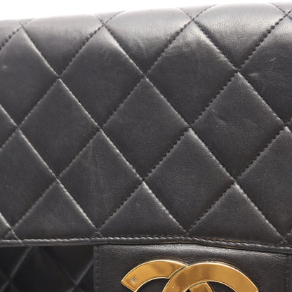 デカマトラッセ30 シングルフラップ Wチェーンショルダーバッグ ラムスキン ブラック ゴールド金具 シャネル バッグ CHANEL