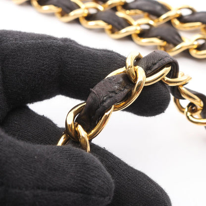 デカマトラッセ30 シングルフラップ Wチェーンショルダーバッグ ラムスキン ブラック ゴールド金具 シャネル バッグ CHANEL