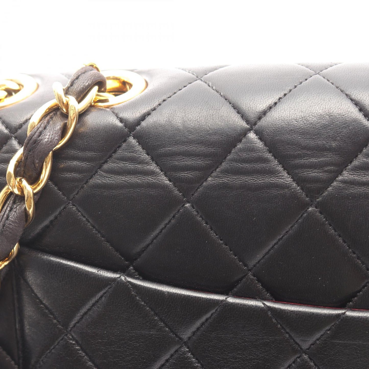 デカマトラッセ30 シングルフラップ Wチェーンショルダーバッグ ラムスキン ブラック ゴールド金具 シャネル バッグ CHANEL