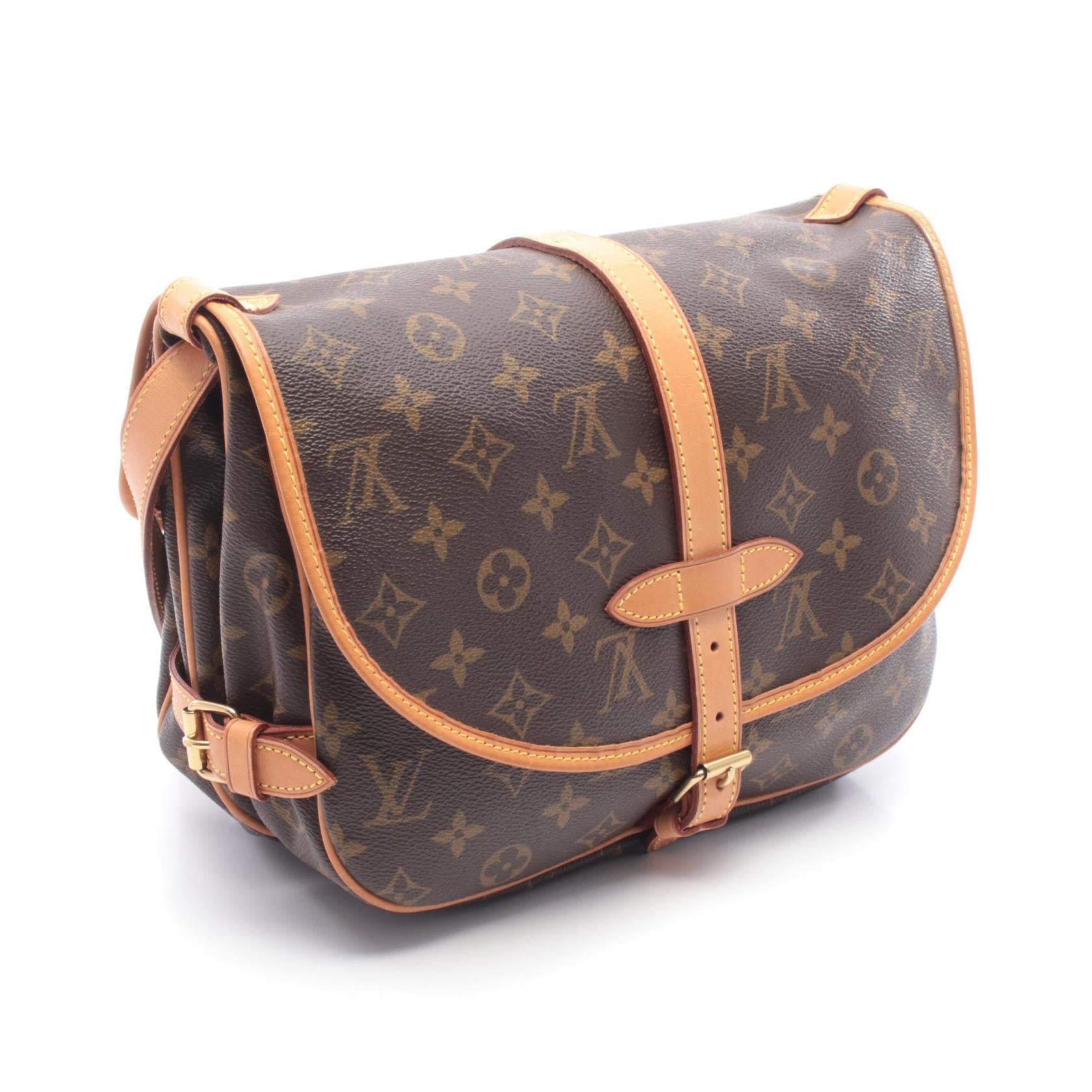 ソミュール30 モノグラム ショルダーバッグ PVC レザー ブラウン ルイヴィトン バッグ LOUIS VUITTON