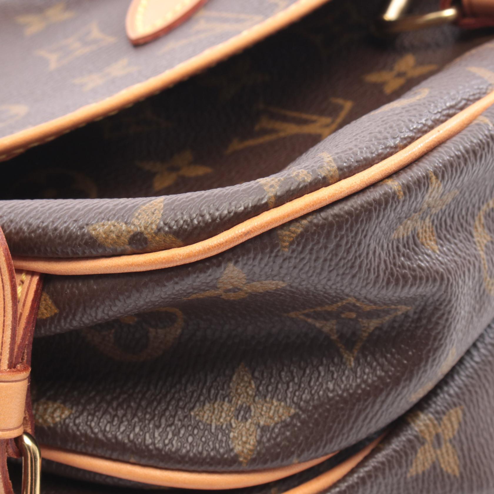 ソミュール30 モノグラム ショルダーバッグ PVC レザー ブラウン ルイヴィトン バッグ LOUIS VUITTON