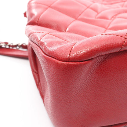マトラッセ チェーンショルダーバッグ チェーントートバッグ レザー レッド シルバー金具 シャネル バッグ CHANEL