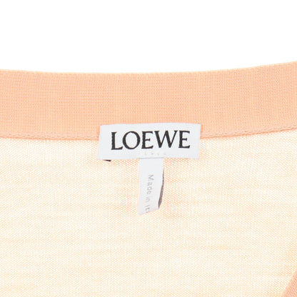 アナグラム刺繍 クロップ ショート カーディガン ウール ピンクベージュ ロエベ トップス LOEWE