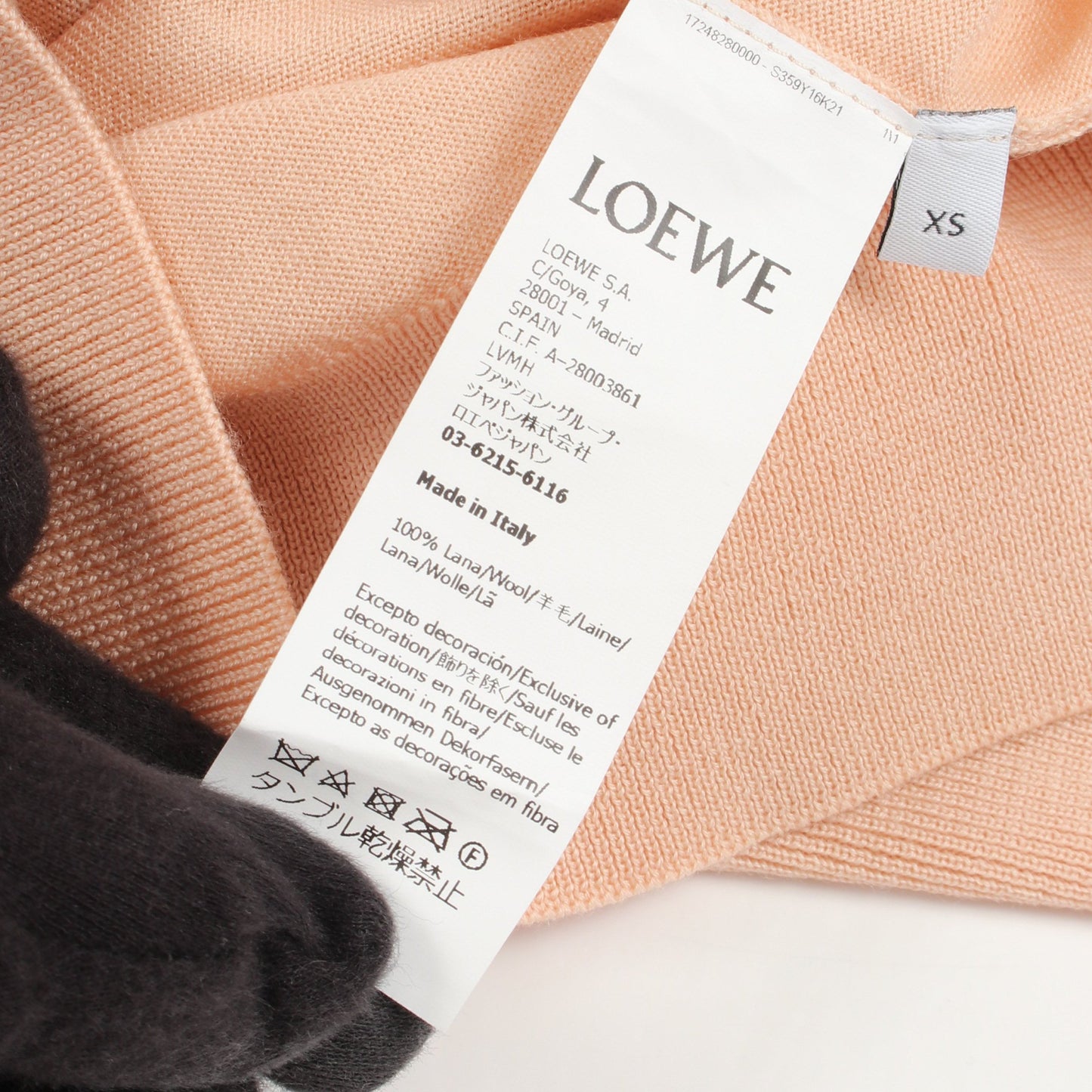 アナグラム刺繍 クロップ ショート カーディガン ウール ピンクベージュ ロエベ トップス LOEWE