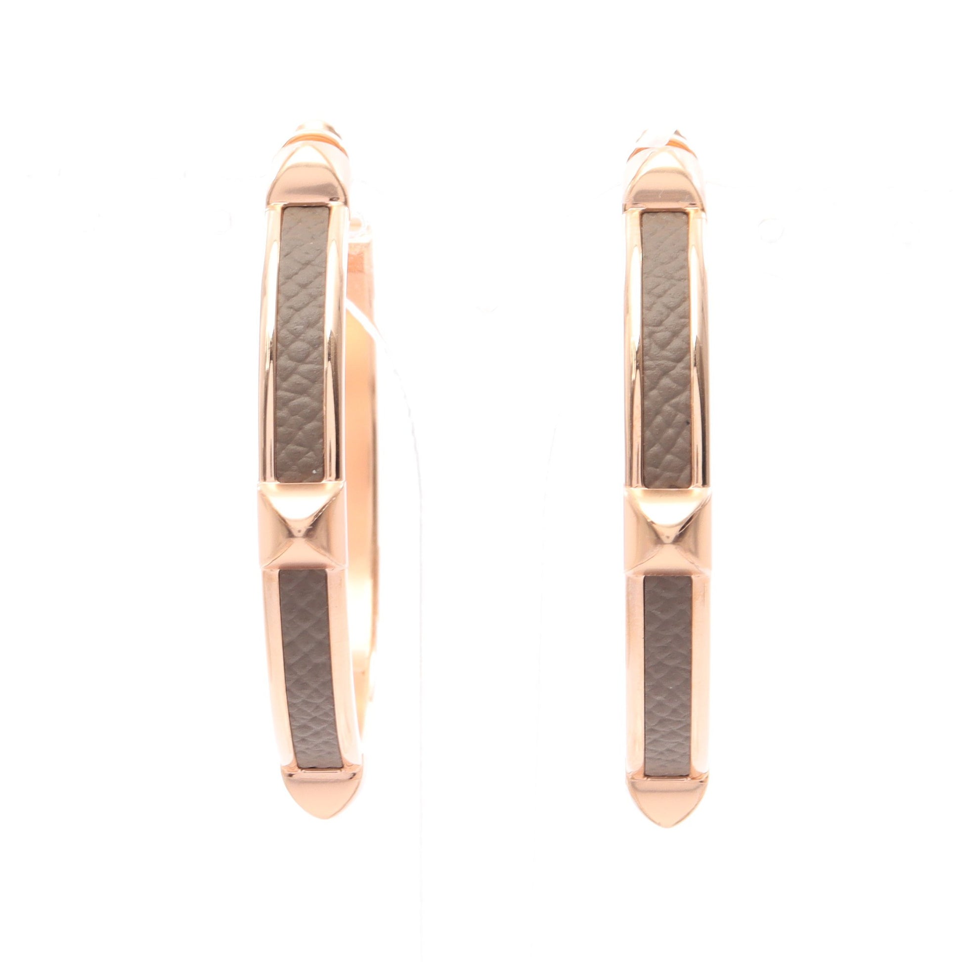アテナ GM ピアス ピンクゴールド グレーブラウン エルメス アクセサリー HERMES