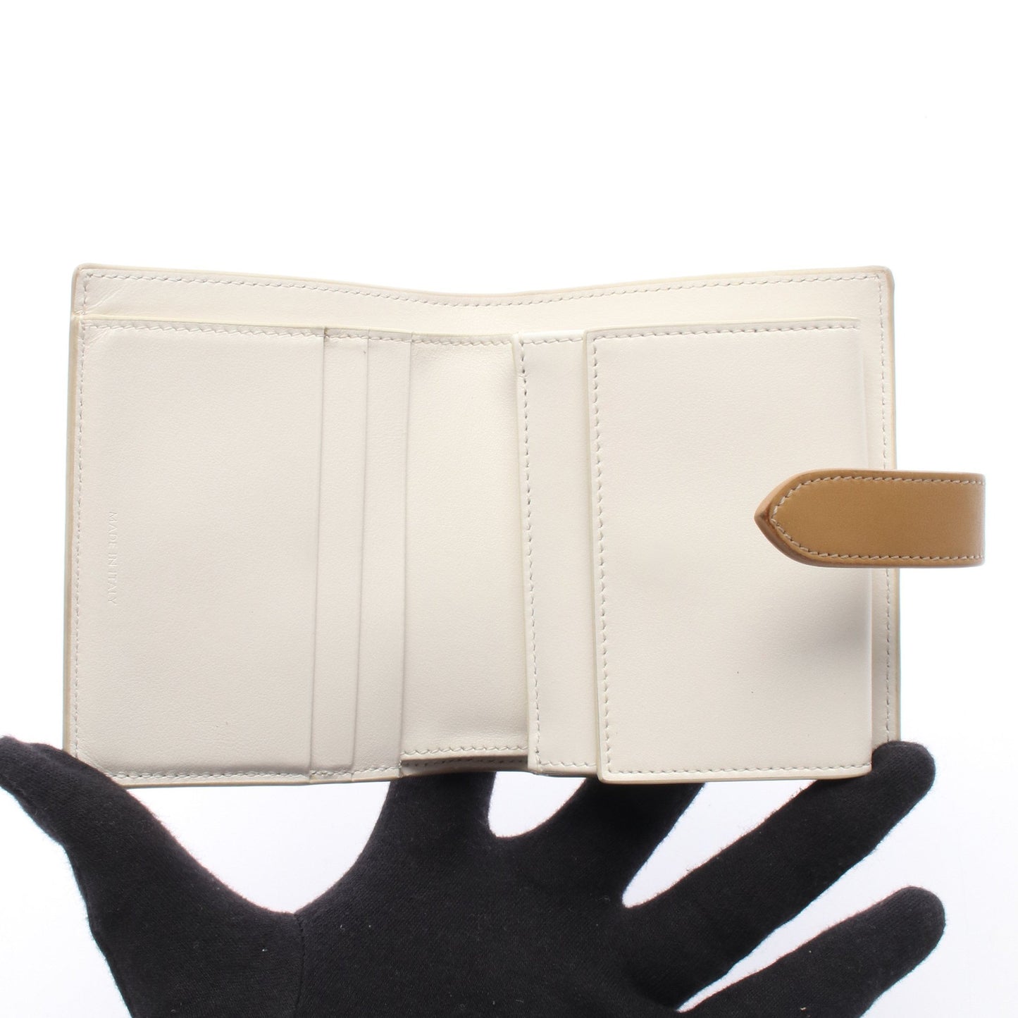 スモール ストラップウォレット 二つ折り財布 レザー ホワイト ライトブラウン セリーヌ 財布・小物 CELINE